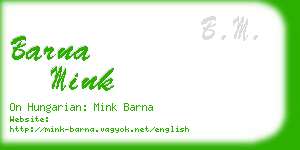 barna mink business card